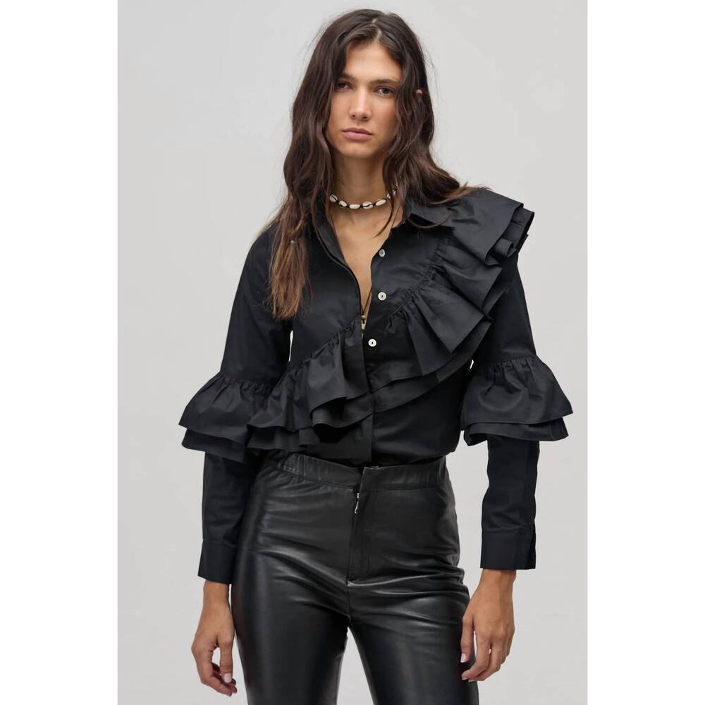 NEW LANTHROPY mambo poplin shirt in black